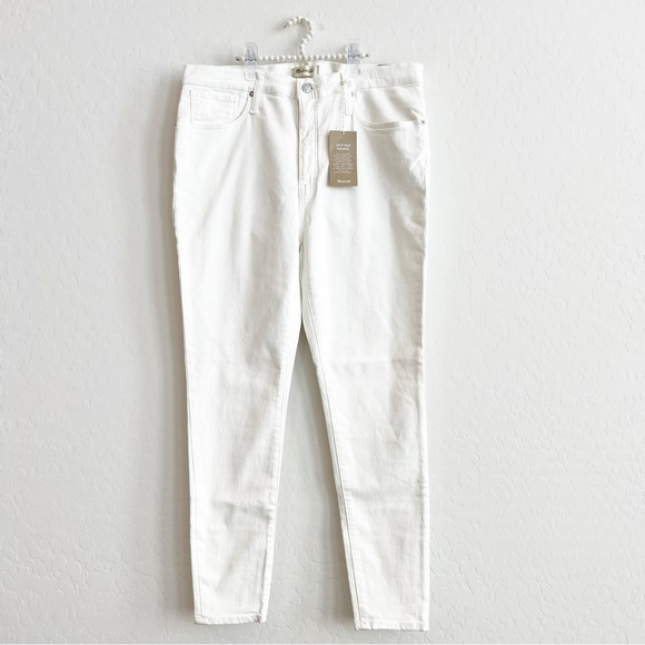 NEW Madewell Women’s High Rise Skinny Jeans Pure White Ankle Plus Size 33 - Picture 2 of 8